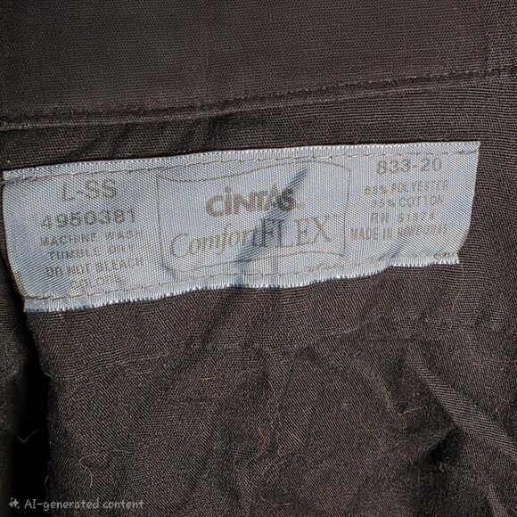 Set of 2 Cintas 833-20 Hi-Vis Work Shirts L Navy Blue Short Sleeve Comfort Flex - Picture 4 of 6